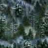 100% Cotton Digital Fabric Timeless Treasures Evergreen Forest 112cm Wide