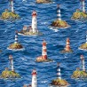 100% Cotton Digital Fabric Timeless Treasures Lighthouse Scenic 112cm Wide