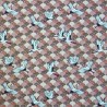 100% Japanese Cotton Fabric | Nutex | Tedori - Cranes Metallic | 110cm Wide