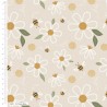 100% Cotton Fabric The Craft Cotton Co Bramble & Bumble Daisy Bees 112cm Wide
