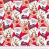French Terry Cotton Jersey Fabric Santa Claus Friends Christmas Festive 140cm Wide