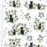 (REMNANT) 100% Cotton Festive Felines Christmas Holly Fabric Approx 34cm x 110cm