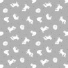 (REMNANT) 100% Cotton Fabric Lewis & Irene Arctic Fox Animals Silver Approx 25cm x 112cm