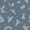 (REMNANT) 100% Cotton Fabric Lewis & Irene Space Glow Constellations Grey Approx 29cm x 112cm