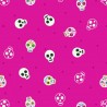 (REMNANT) 100% Cotton Fabric Lewis & Irene Glow Sugar Skulls Bright Pink Approx 14cm x 112cm