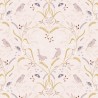 (REMNANT) 100% Cotton Fabric Lewis & Irene Meadowside Birds Ecru Pink Approx 38cm x 112cm