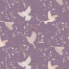 (REMNANT) 100% Cotton Fabric Lewis & Irene Meadow Call Birds Lavender Approx 44cm x 112cm