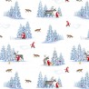 (REMNANT) 100% Cotton Fabric Lewis & Irene Forest Friends Foxes White Approx 30cm x 112cm