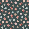 (REMNANT) 100% Cotton Fabric Lewis & Irene Gingerbread Season Shapes Dark Approx 47cm x 112cm