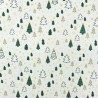 (REMNANT) 100% Cotton Evergreen Forest Christmas Trees Stars Approx 56cm x 148cm