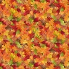 (REMNANT) 100% Cotton Digital Fabric Timeless Treasures Autumn Fall Leaves Approx 51cm x 56cm
