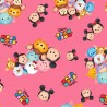 (REMNANT) 100% Cotton Fabric Springs Creative Disney Tsum Tsum Group Toss Approx 18cm x 109cm