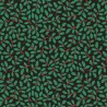 (REMNANT) 100% Cotton Fabric Lewis & Irene 12Days Of Christmas Holly Black Approx 22cm x 112cm