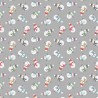 (REMNANT) 100% Cotton Flannel Fabric Lewis & Irene Scattered Snowmen Xmas Grey Approx 36cm x 112cm