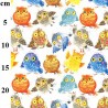 (REMNANT) 100% Cotton Digital Fabric Rose & Hubble Cute Owls Birds of Prey Animals Approx 47cm x 148cm