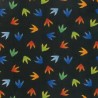 (REMNANT) 100% Cotton Fabric Jurassic Colourful Dinosaur Footprints Approx 54cm x 55cm