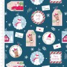 (REMNANT) 100% Cotton Fabric Timeless Treasures Christmas Gift Tags Approx 58cm x 54cm