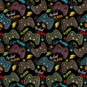 (REMNANT) 100% Cotton Digital Fabric The Best Player Gaming Approx 58cm x 67cm
