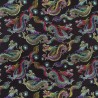 (REMNANT) 100% Cotton Poplin Fabric Chinese Dragons Multicoloured Approx 49cm x 134cm