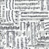 (REMNANT) 100% Cotton Fabric Musical Notes Concert Instruments Music Approx 32cm x 112cm