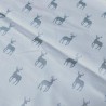 (REMNANT) 100% Cotton Metallic Fabric John Louden Silver Deer Scandi Print Approx 104cm x 112cm