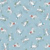 (REMNANT) 100% Cotton Fabric Nutex Winter Wonderland Xmas Seasonal Dalmatian Approx 51cm x 55cm