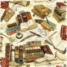 (REMNANT) 100% Cotton Fabric Nutex Victorian Vintage Books Reading Writing Approx 53cm x 54cm