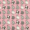 (REMNANT) 100% Japanese Cotton Fabric Nutex Kassha Cats Pink Approx 64cm x 112cm