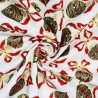 (REMNANT) 100% Cotton Fabric Christmas Retro Baubles Xmas Metallic Festive Approx 55cm x 68cm