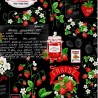 (REMNANT)100% Cotton Fabric Timeless Treasures Strawberry Jam Strawberries Summer Fruit approx. 34cm x 54cm
