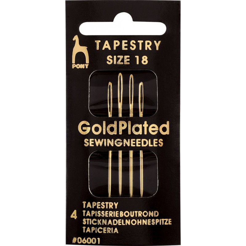 Pony Gold Plated Knitting Tapestry Needles Sewing Size 18-26