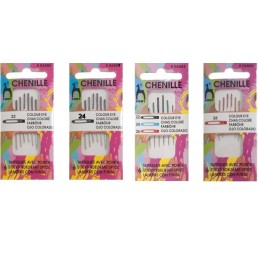 Pony Colour-Coded Eye Needles Chenille Knitting Sewing Size 22-26