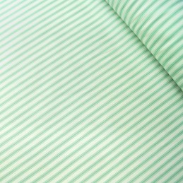 100% Cotton Poplin Fabric Rose & Hubble Ticking Stripes Fashion Mint