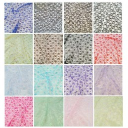 Floral Daisies Flowers 100% Polyester Lace Fabric