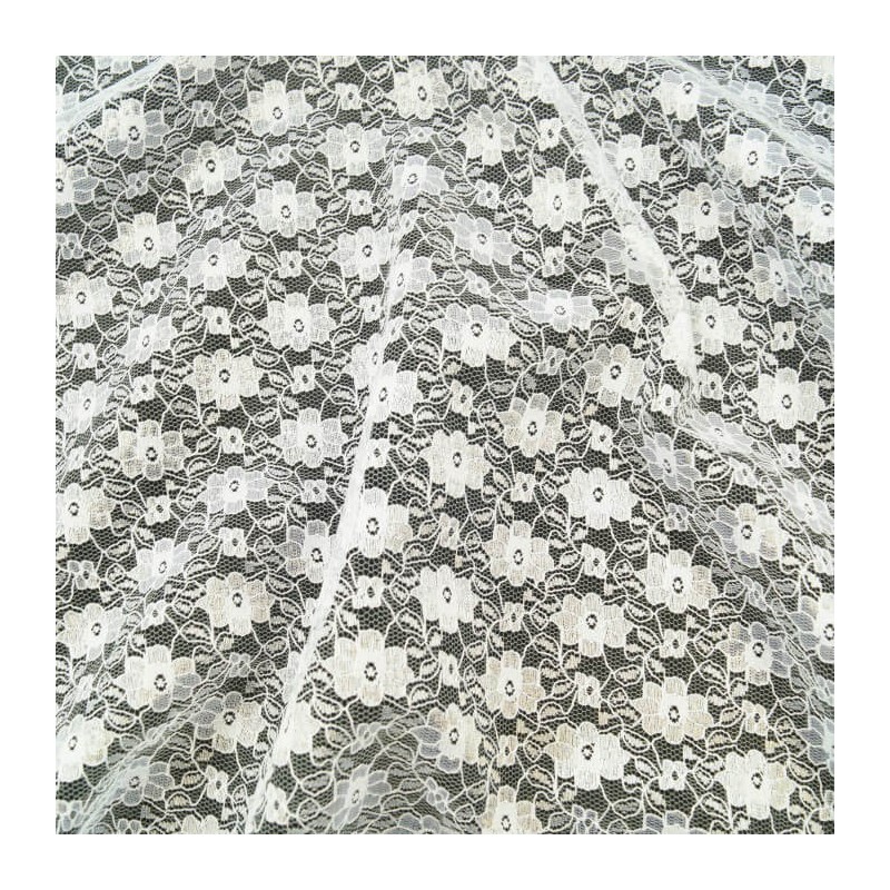 Floral Daisies Flowers 100% Polyester Lace Fabric