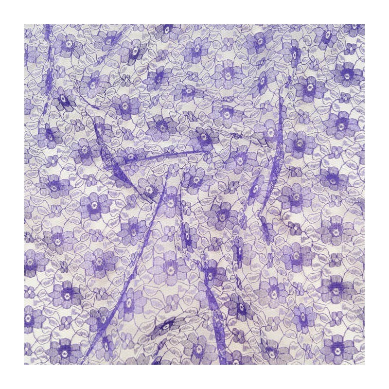 Floral Daisies Flowers 100% Polyester Lace Fabric