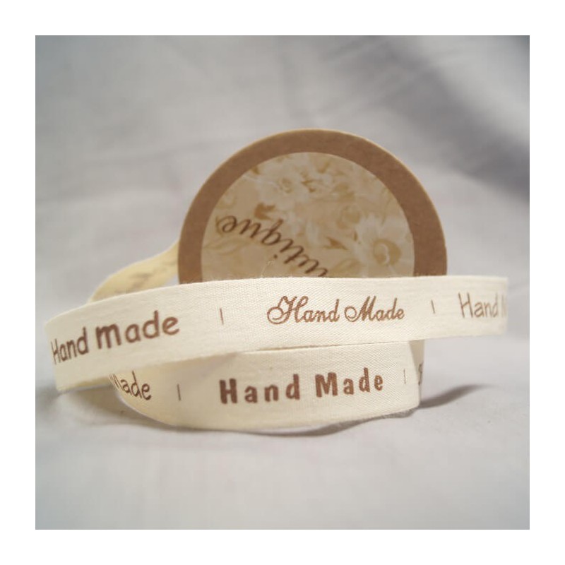 Bowtique Natural Cotton Hand Made Fonts Ribbon 15mm x 5m Reel