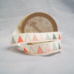 Bowtique Natural Cotton Buttons And Stamps Ribbon 15mm x 5m Reel