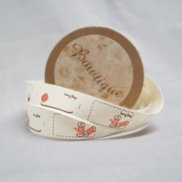Bowtique Natural Cotton Bunting Flags Ribbon 15mm x 5m Reel