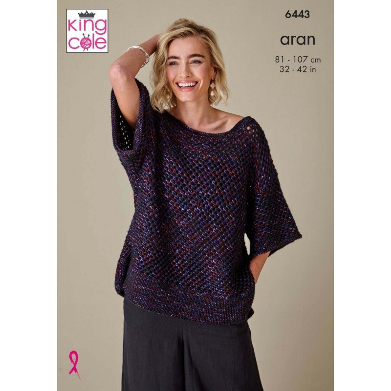 King Cole Firefly knitting Pattern 6443 Top and waistcoat