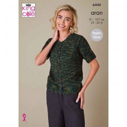 King Cole Firefly Knitting Pattern 6444 Sweater & Cardigan