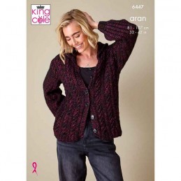 King Cole Firefly Knitting Pattern 6447 Sweater Jumper Cardigan