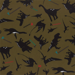 Olive Green Dinosaurs Tossed With Names