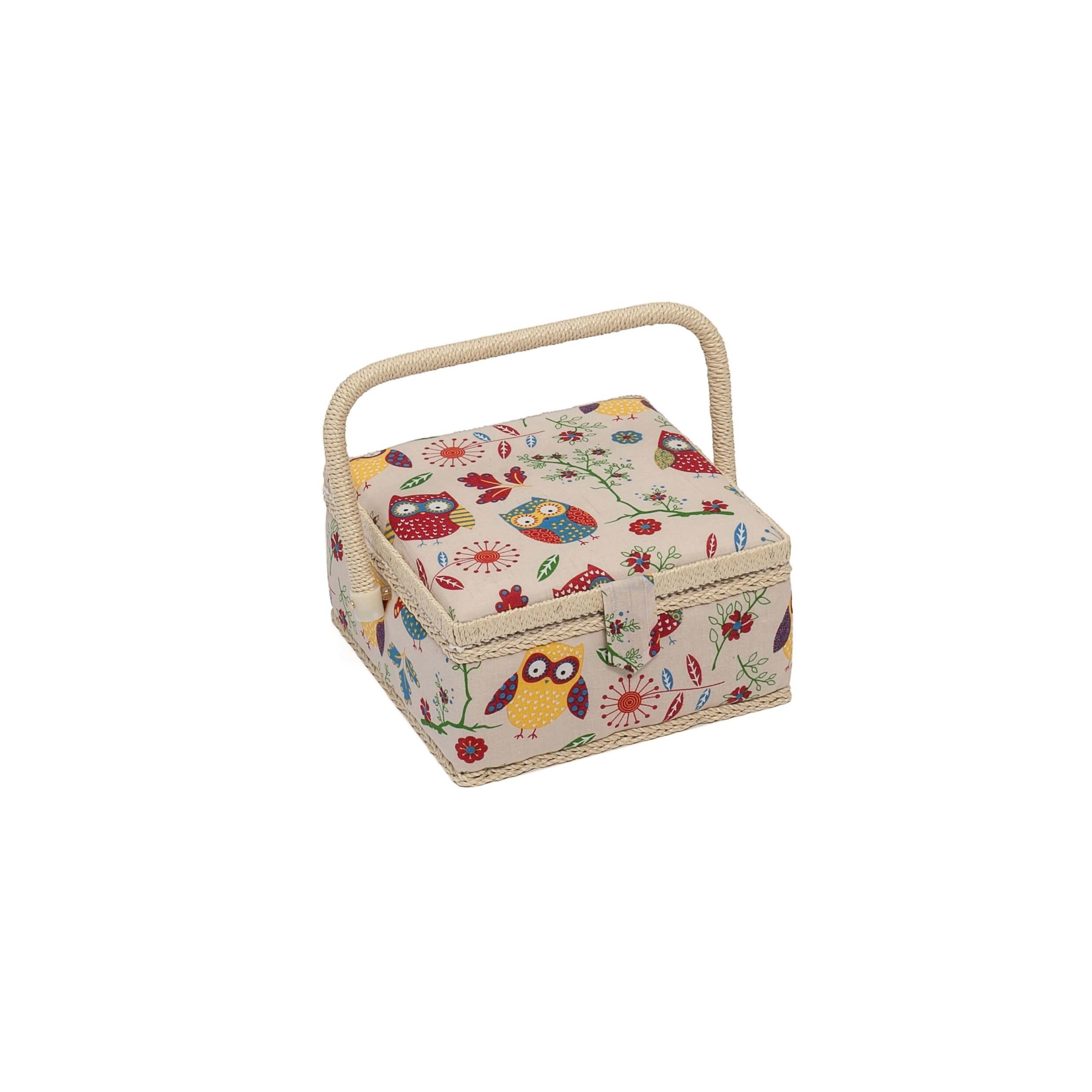 Spotted Chest Owl Small Value Sewing Craft Basket 
