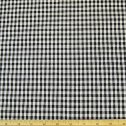 Black 1/4" Mini Check Gingham Squares 140cm 100% Cotton Fabric