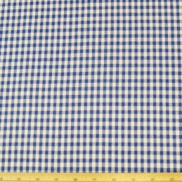Royal Blue 1/4" Mini Check Gingham Squares 140cm 100% Cotton Fabric