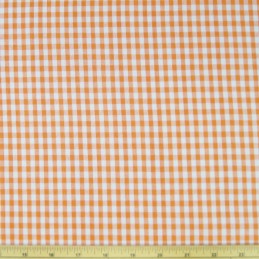 Orange 1/4" Mini Check Gingham Squares 140cm 100% Cotton Fabric