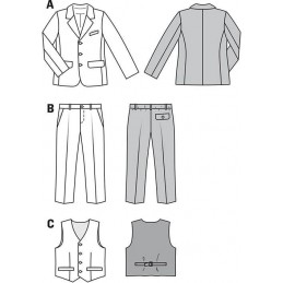 Burda Kids Boys Jacket Trousers Waistcoat Fabric Sewing Pattern 9443