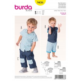Burda Kids Boys Shirts Trousers Fabric Sewing Pattern 9436