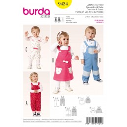 Burda Kids Pinafore Dungarees Fabric Sewing Pattern 9424